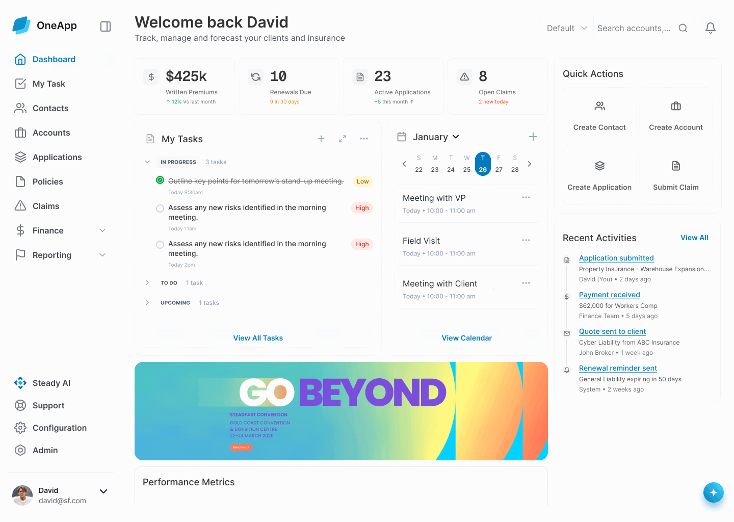 OneApp broker discovery — dashboard preview