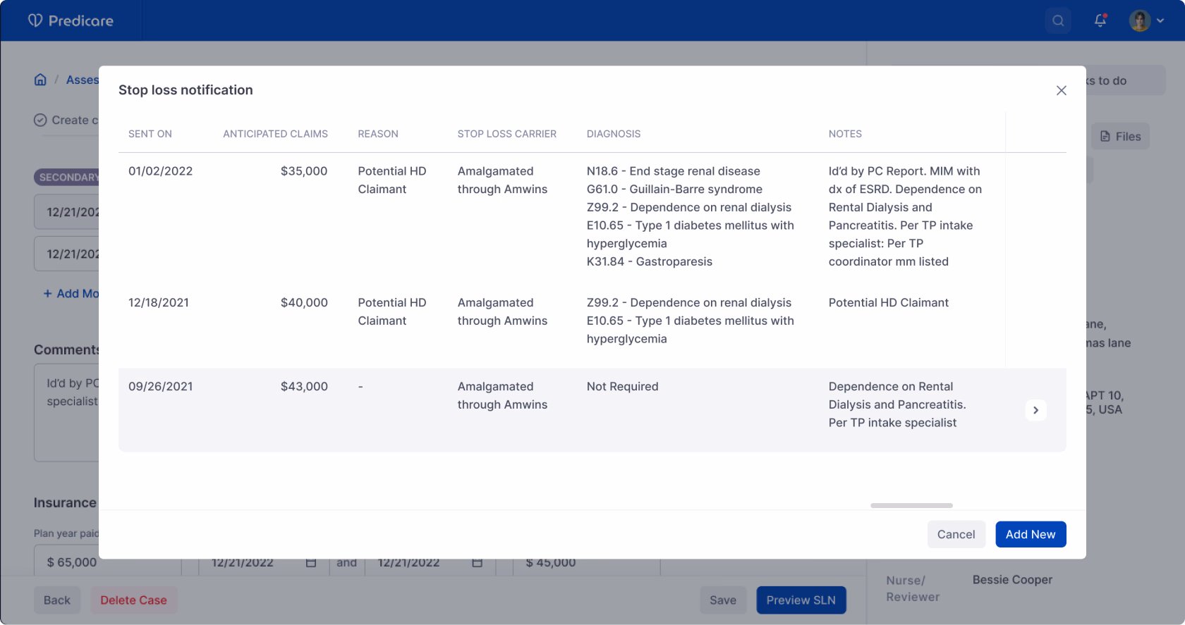 Key solution — patient information modal notification