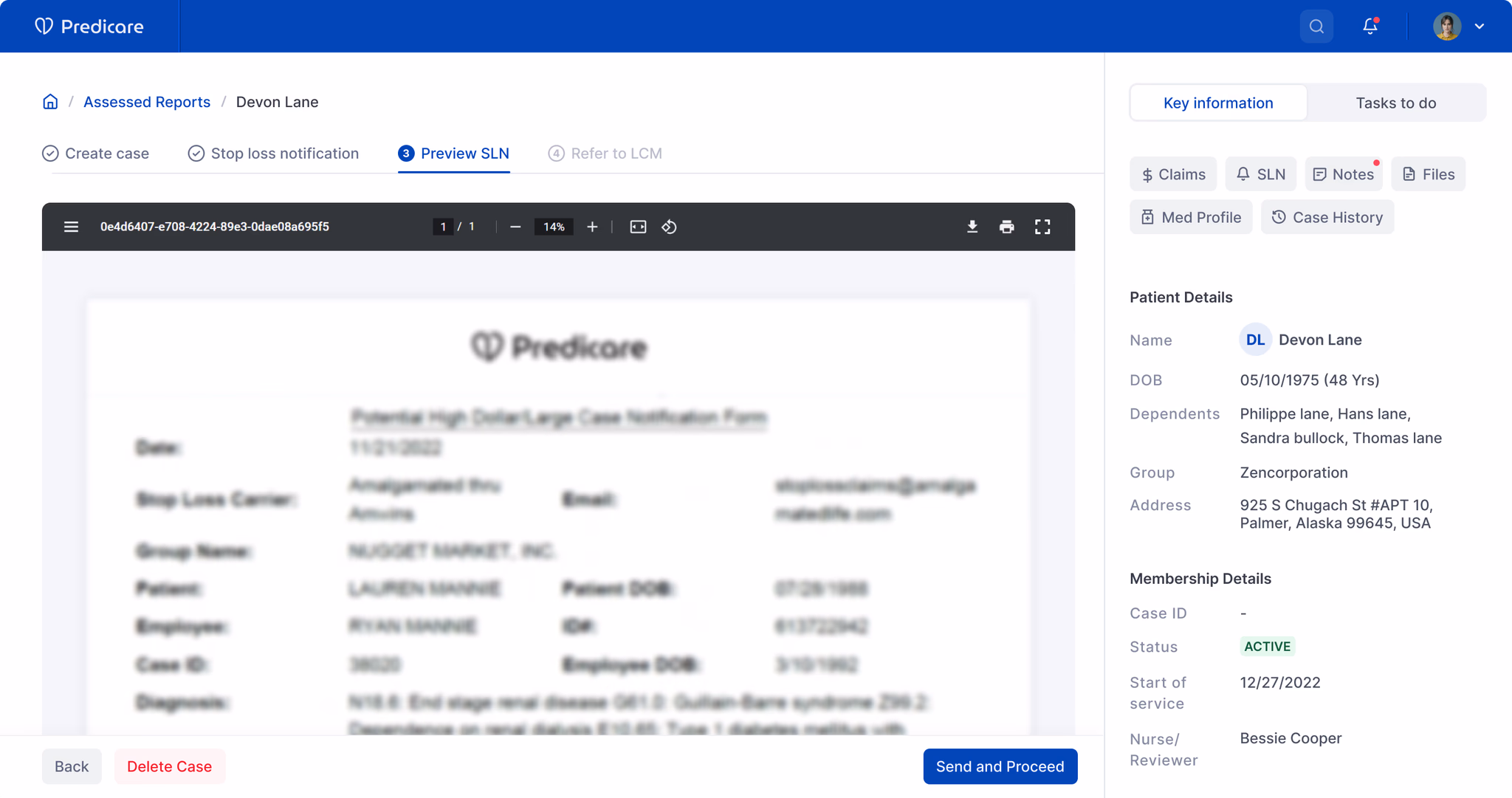Key solution — patient report preview